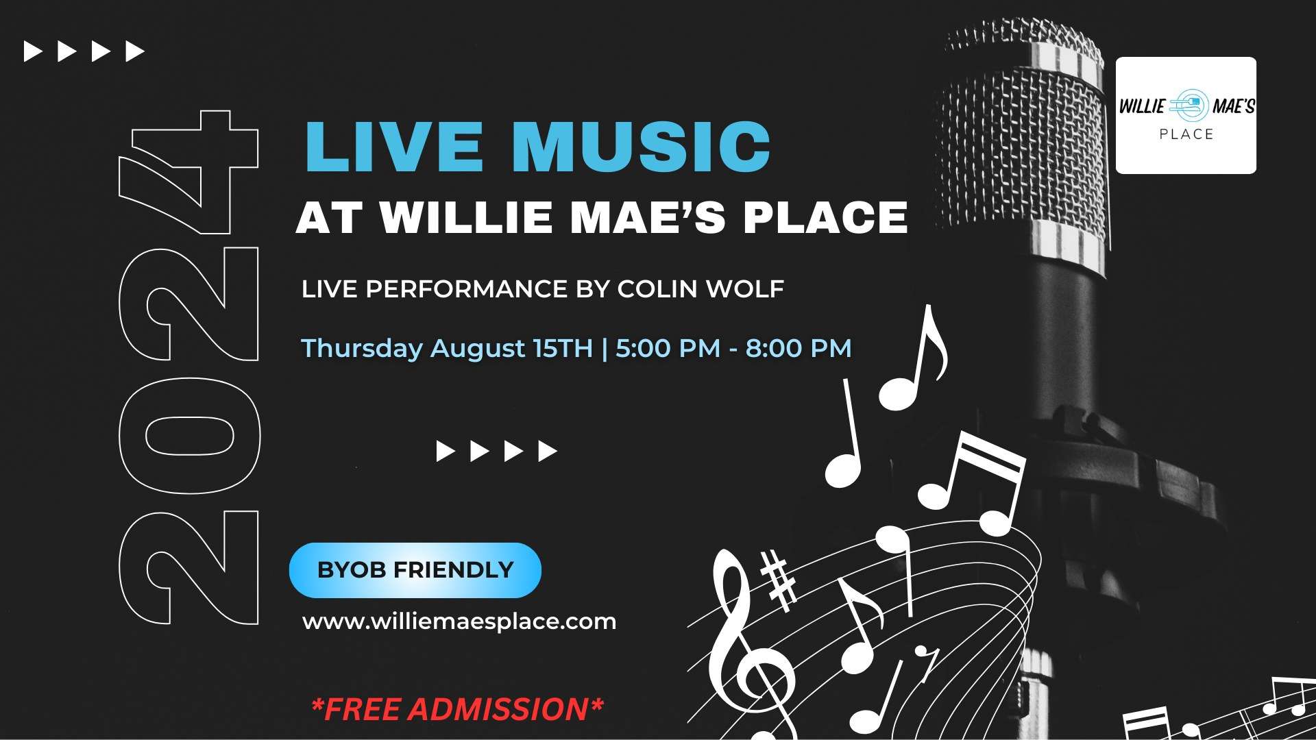 Colin Wolf Live Music performance at Willie Mae's Place